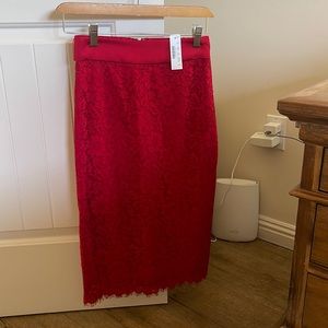 Elegant J Crew Red Lace Skirt - brand new - tags on